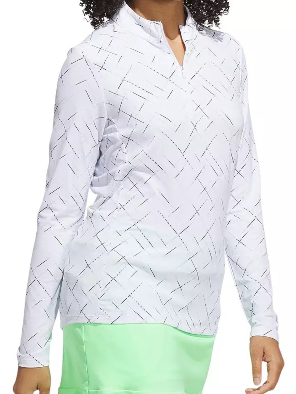 ULTIMATE365 PRINTED QUARTER-ZIP MOCK NECK TOP | COOL FEEL